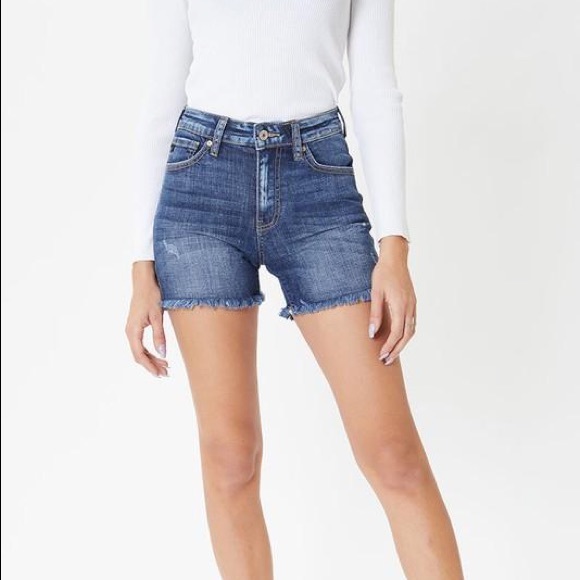 KanCan Denim Frayed Shorts - Picture 1 of 9